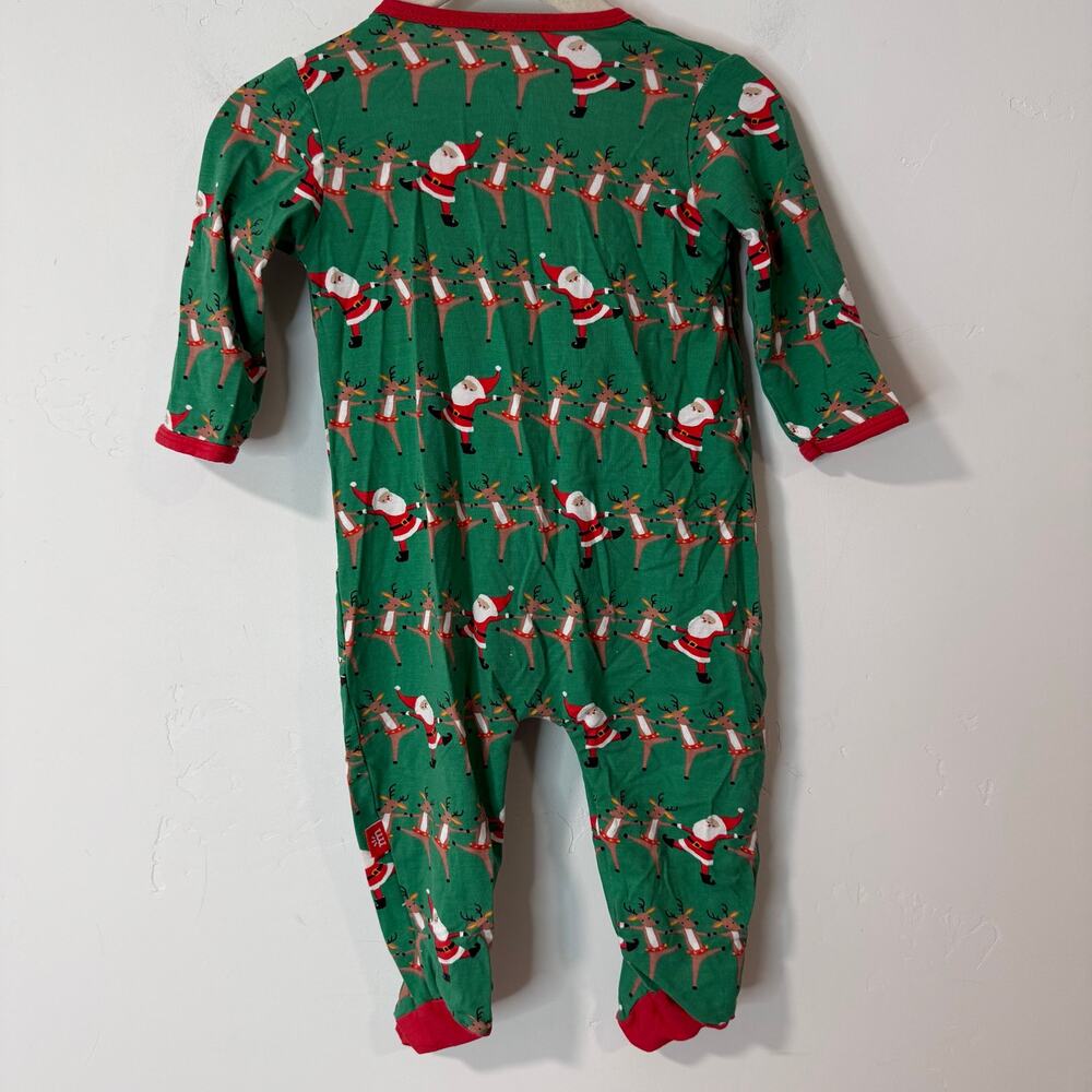 Magnetic Me Baby Infant Sleeper Pajama Christmas Santa Reindeer Green Red 3-6 mo - Picture 2 of 4